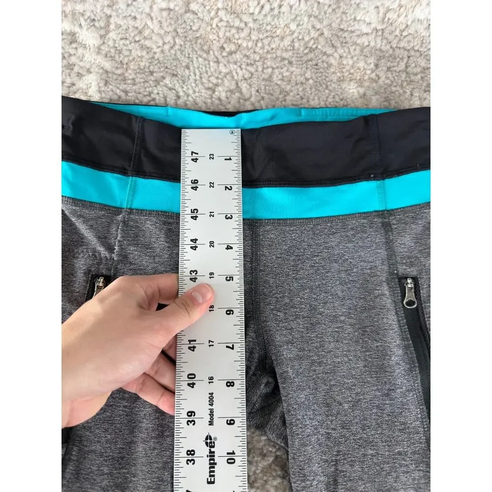 Lululemon Size 4 Athleisure Casual Leggings Heather Gray‎ Pull On Stretch Zipper